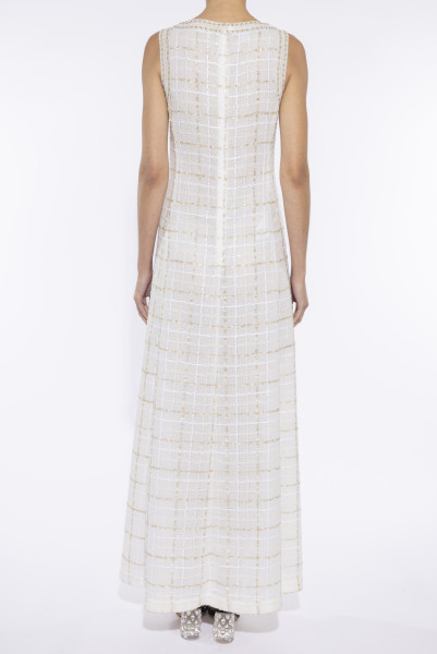 Giambattista Valli Sleeveless tweed gown with metallic threads