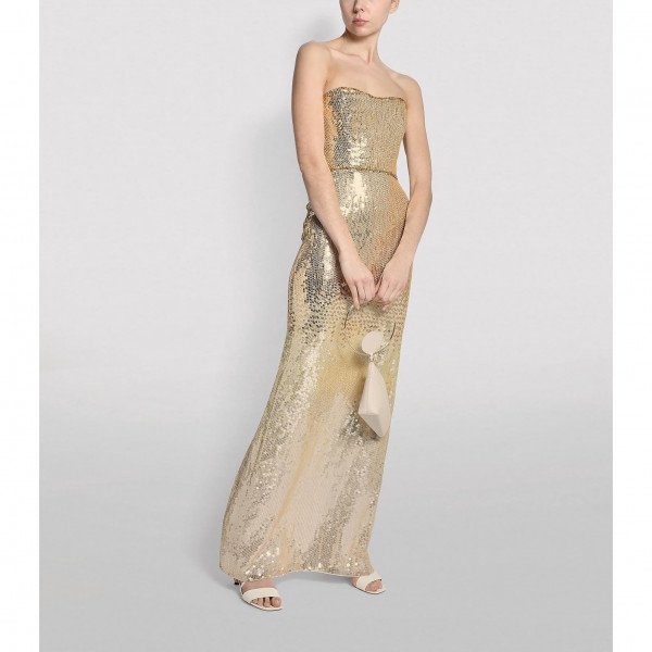 Jenny Packham Gold Sequin Dress