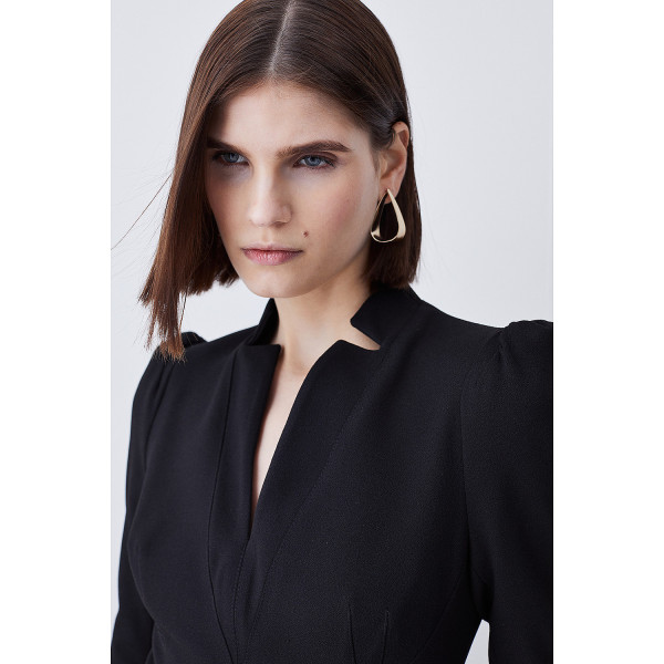 Karen Millen Structured Crepe Belted Forever Midi Dress