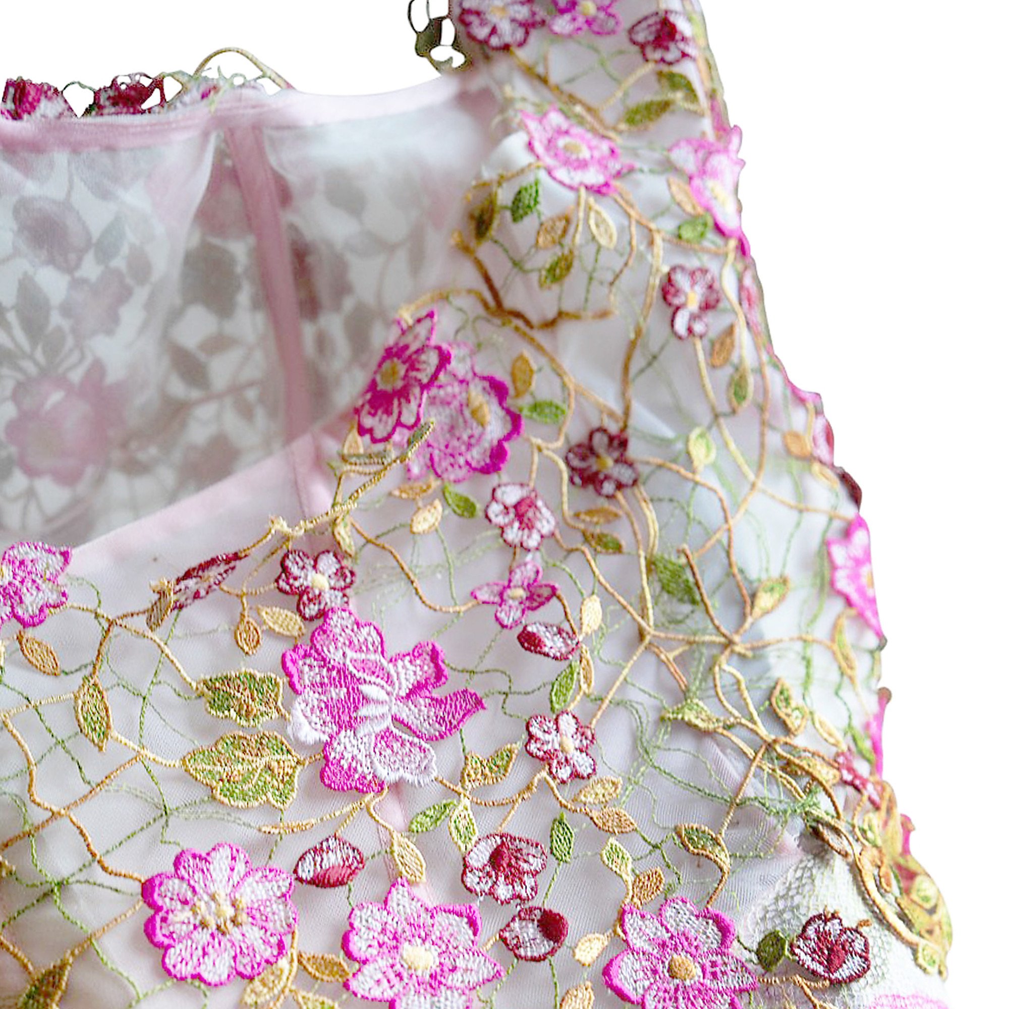 Boutique Floral-Appliqué Tulle Dress