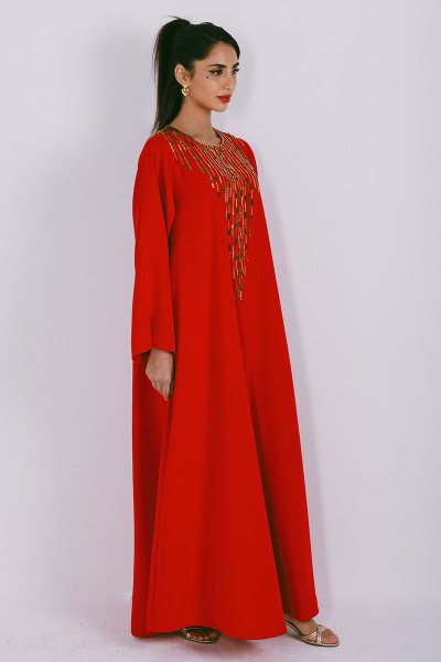 Azzalia Classic kaftan with metal embroidery