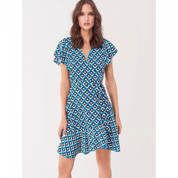 Diane von Furstenberg Avaya Ruffled Crepe Wrap Dress