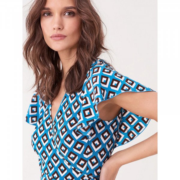 Diane von Furstenberg Avaya Ruffled Crepe Wrap Dress