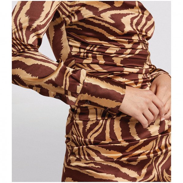 Ganni Satin Animal Print Dress