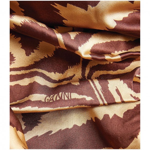 Ganni Satin Animal Print Dress