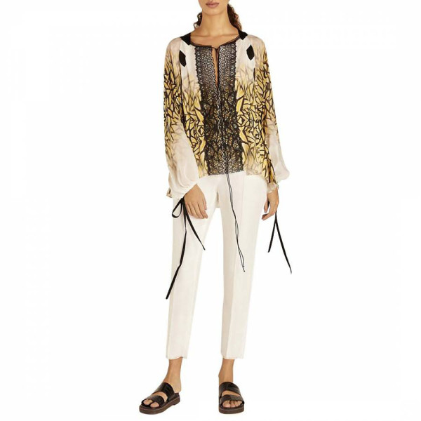 Amanda Wakeley Moth Print And Lace Top