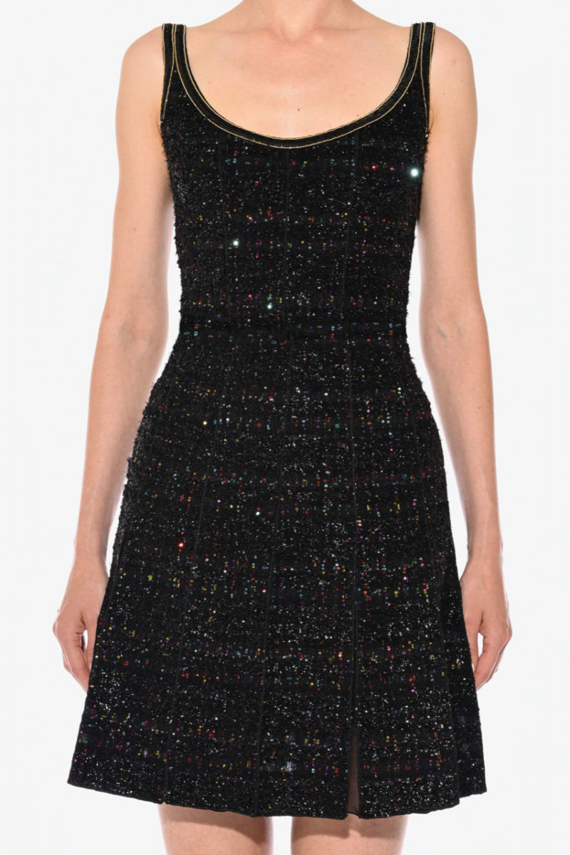 Giambattista Valli Bouclé mini dress with multicolor sequins