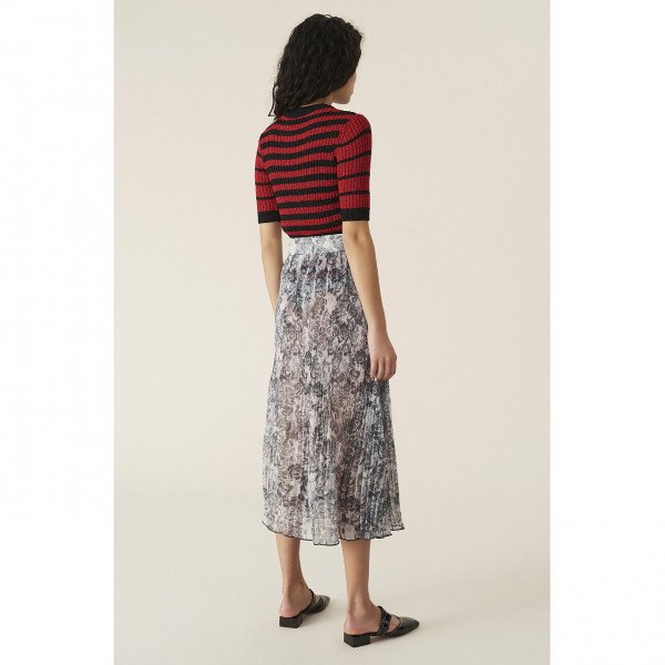 Ganni Pleated Georgette Skirt