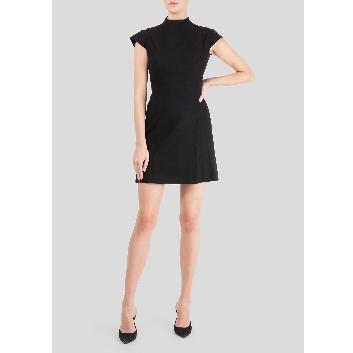 Victoria Beckham High Neck Wool Mini Dress