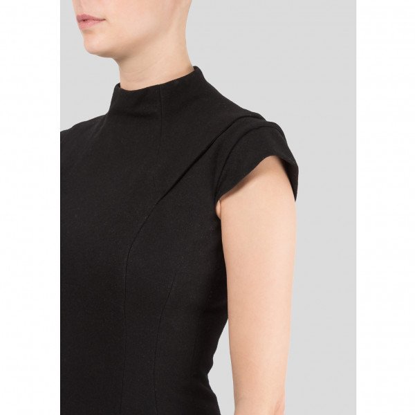 Victoria Beckham High Neck Wool Mini Dress