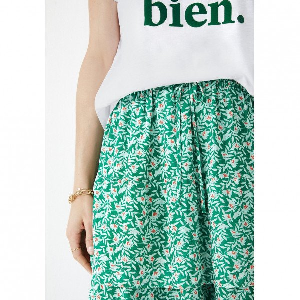 Hush Hallie Layered Skirt In Leafy Floral
