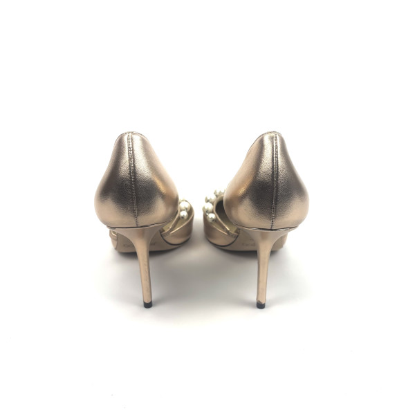 Jimmy Choo Aurelie 65 Ballet Pink Metallic Nappa Pearl Pumps