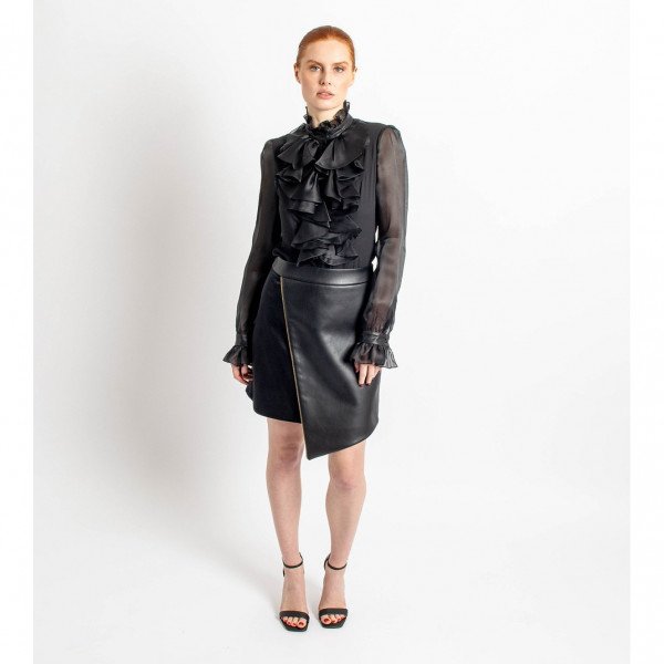 LaMetamorphose Emotion Leather Skirt