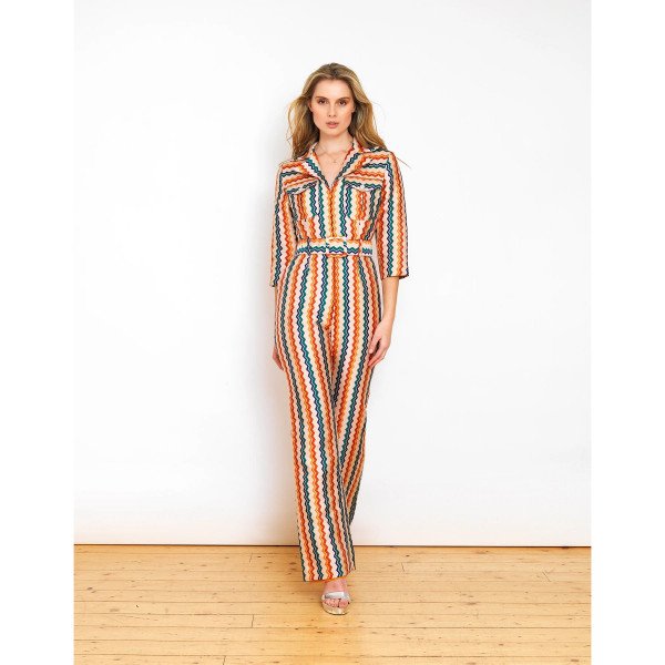 Lisou Jade Metallic Zig Zag Rainbow Jumpsuit