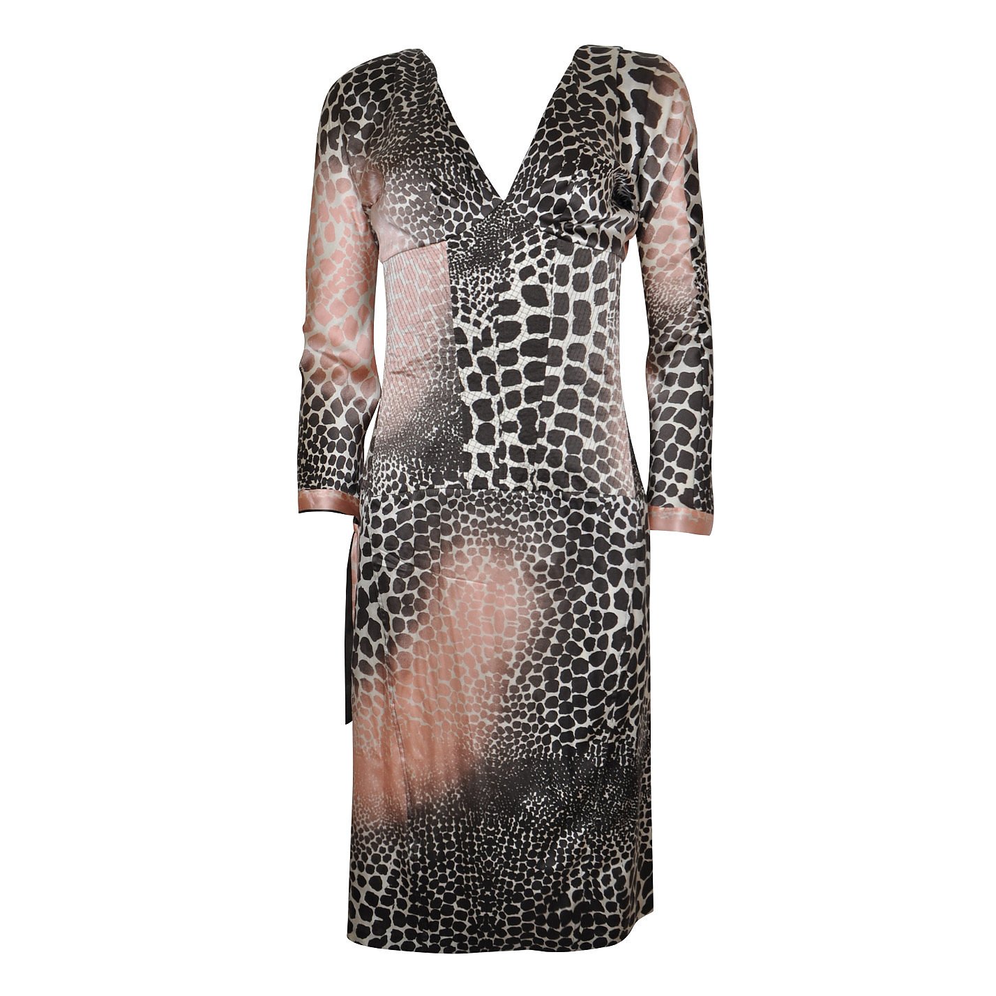 Roberto Cavalli Leopard Print V-Neck Dress