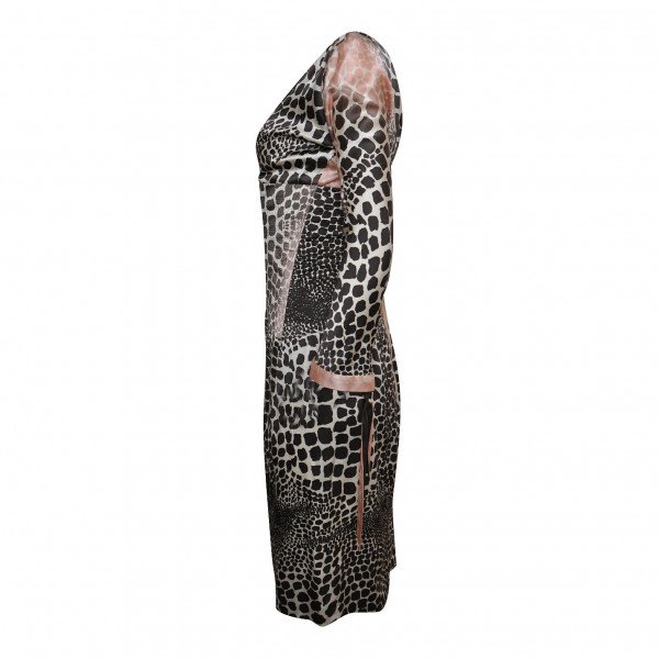 Roberto Cavalli Leopard Print V-Neck Dress