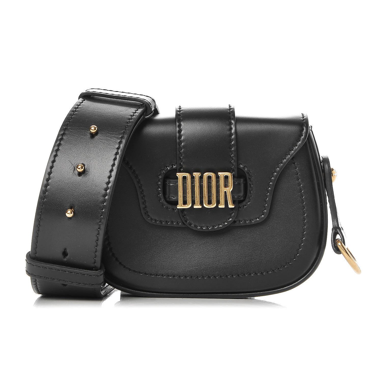 Dior Mini D Fence Calfskin Saddle Bag