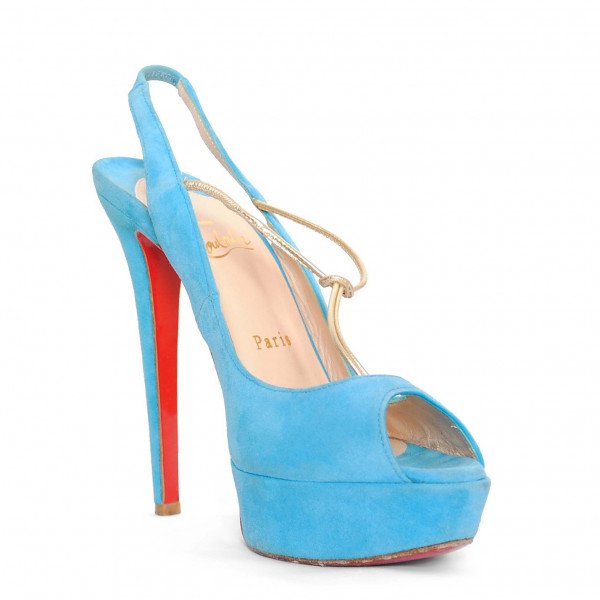 Christian Louboutin Suede Open-Toe Pumps