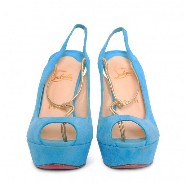 Christian Louboutin Suede Open-Toe Pumps