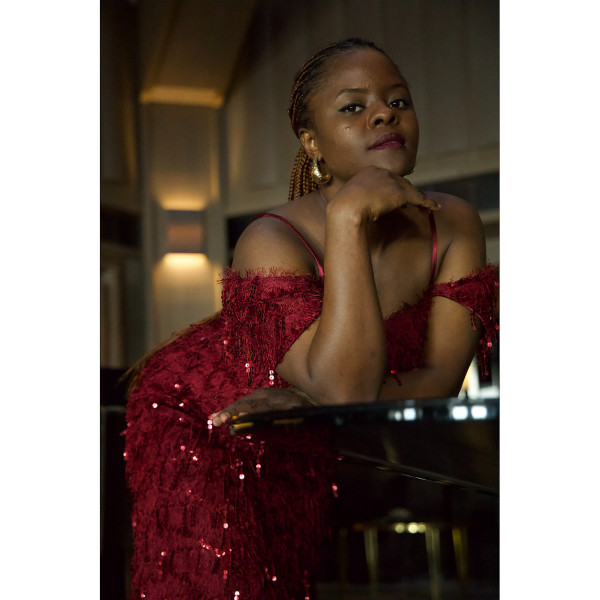 NALÈ Red Off-Shoulder Flared Sequin Gown