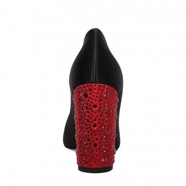 Gina Rhinestone-Heel Satin Pumps