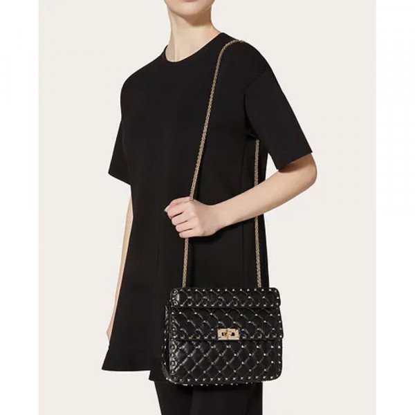 Valentino Medium Rockstud Spike Nappa Leather Bag