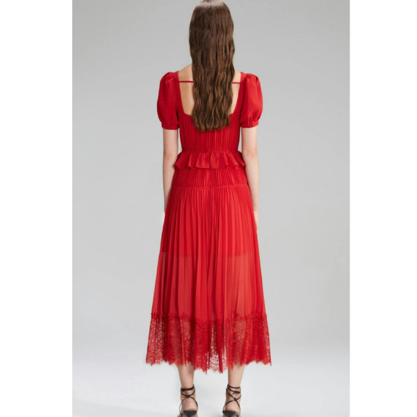 Self-Portrait Chiffon Midi Dress