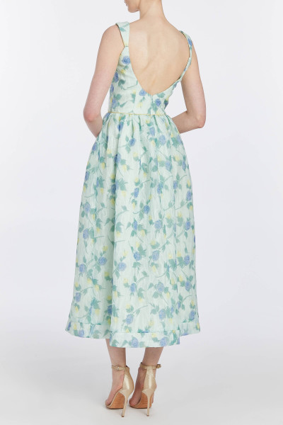 Markarian NY Apple Floral Organza Midi Dress