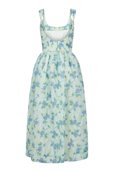 Markarian NY Apple Floral Organza Midi Dress