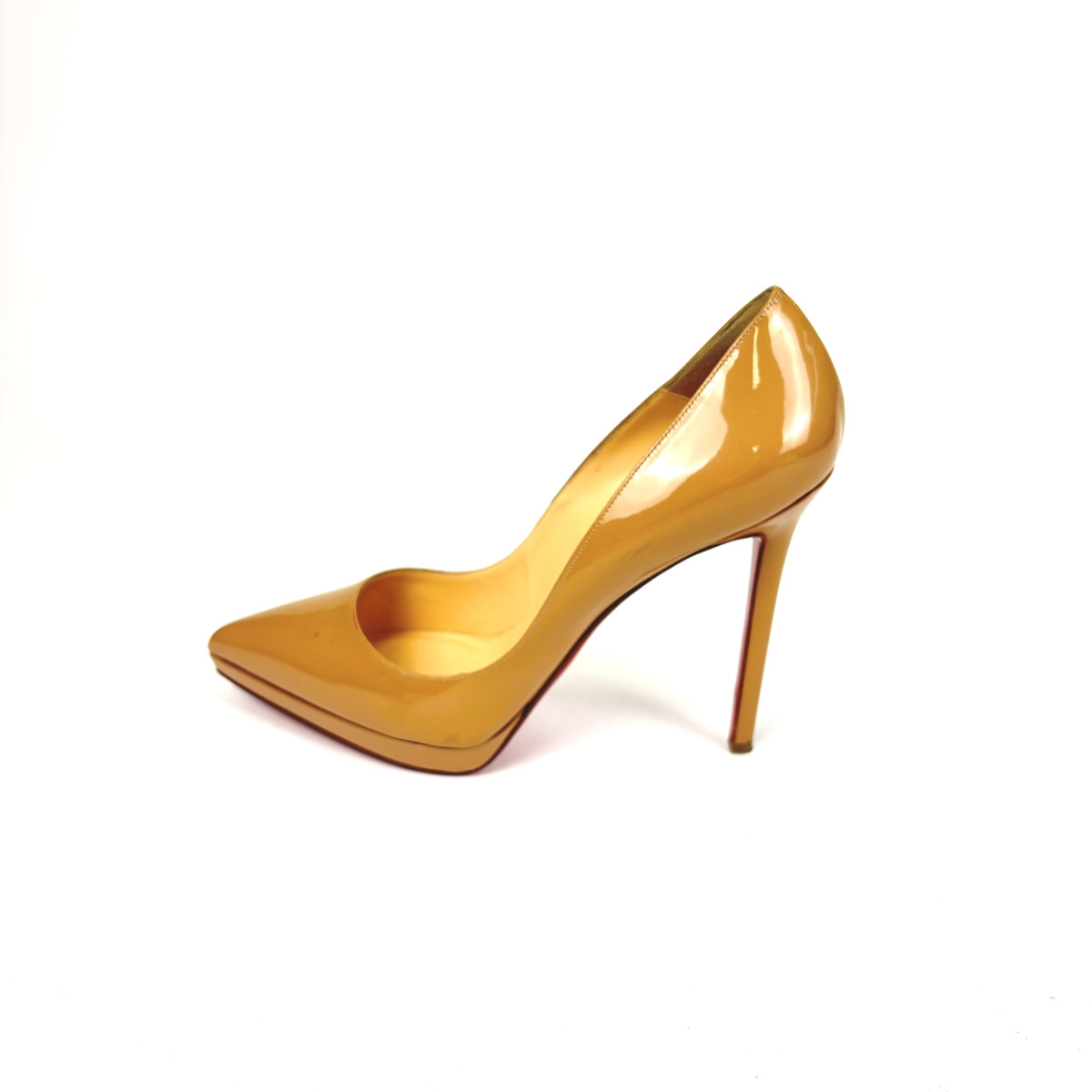 Christian Louboutin Lady Peep Nude Patent Platform Pump