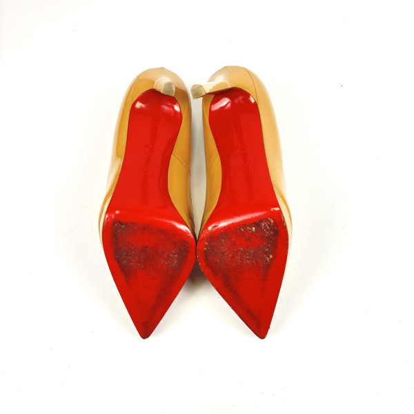 Christian Louboutin Lady Peep Nude Patent Platform Pump