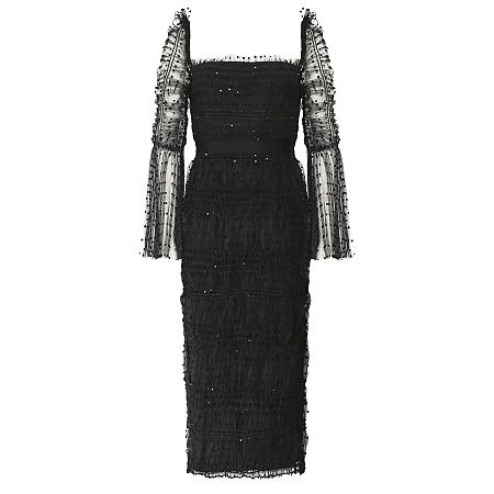 Rent Buy Self Portrait Dot Mesh Midi Dress MY WARDROBE HQ