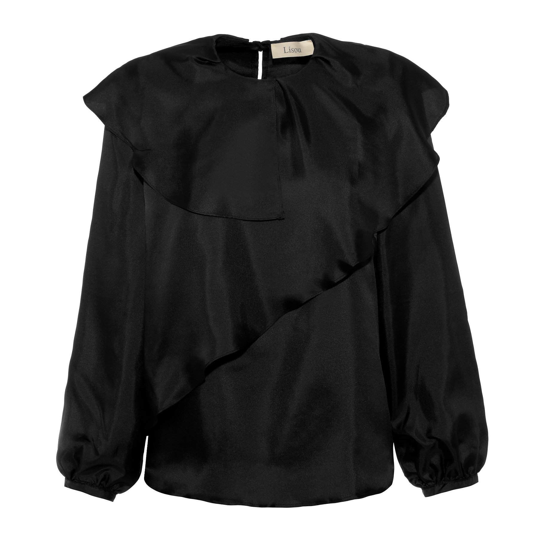 Lisou Silk Ruffle Tiered Long Sleeve Shirt