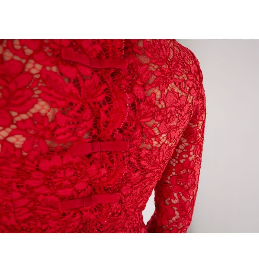 Valentino Long Sleeve Lace Dress