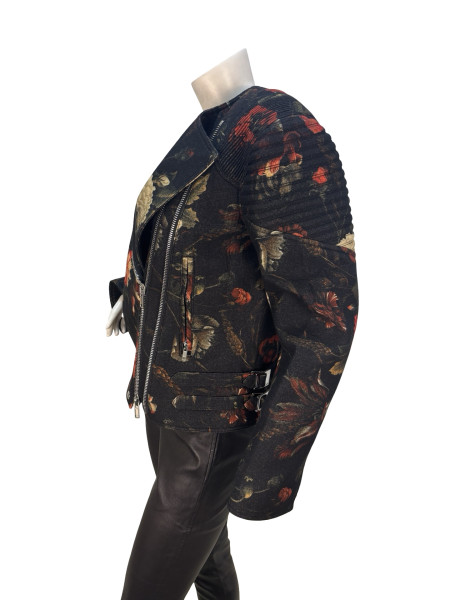 Givenchy Floral Print Wool Biker Jacket