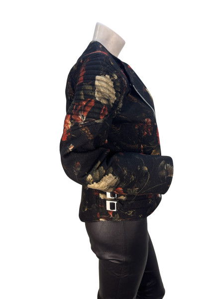 Givenchy Floral Print Wool Biker Jacket