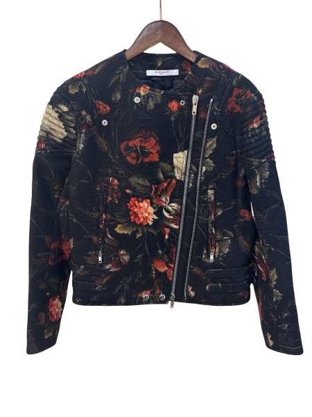 Givenchy Floral Print Wool Biker Jacket