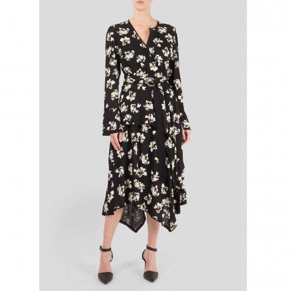 Rent Buy Proenza Schouler Wrap Effect Printed Crepe Midi Dress