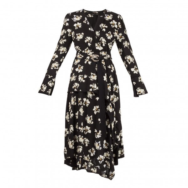 Proenza Schouler Wrap-Effect Printed Crepe Midi Dress