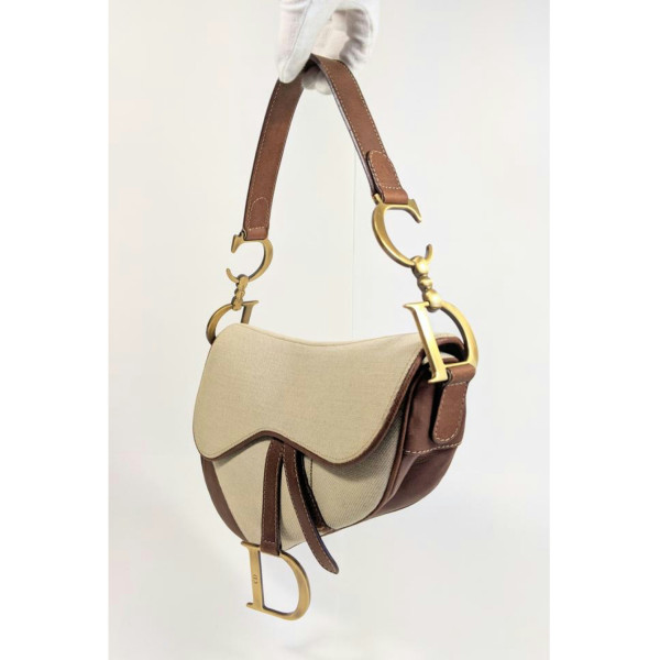 Dior Vintage Dior Canvas Saddle Bag