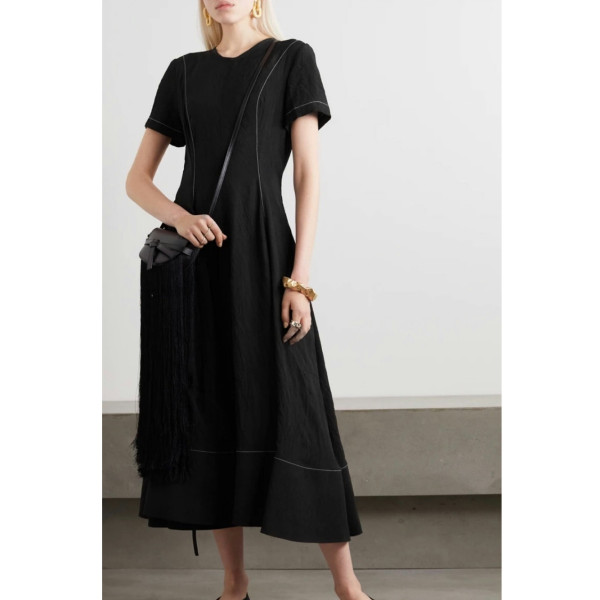 Loewe Topstitched Crepe Midi Dress