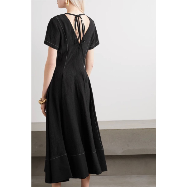 Loewe Topstitched Crepe Midi Dress