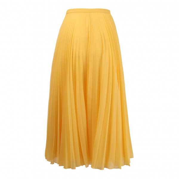 Whistles satin 2025 pleated skirt yellow