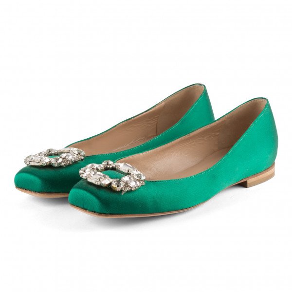 Rent Buy Oscar De La Renta Deneve Embellished Ballet Flats MY WARDROBE HQ