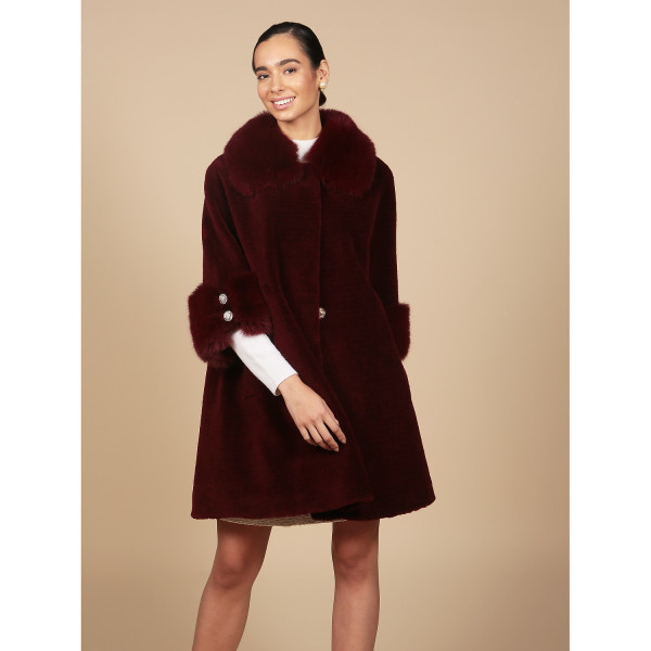 fake fur swing coat