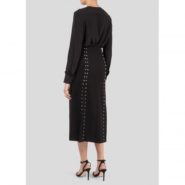 Maje Jude Crepe Studded Skirt