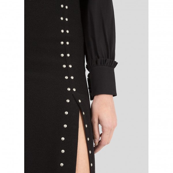 Maje Jude Crepe Studded Skirt