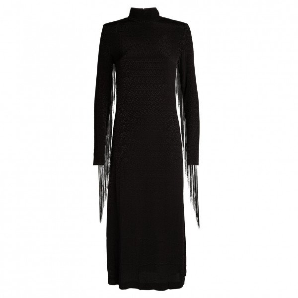 ROTATE Birger Christensen Reba Fringed Midi Dress