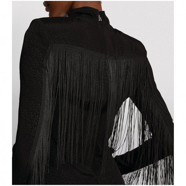 ROTATE Birger Christensen Reba Fringed Midi Dress