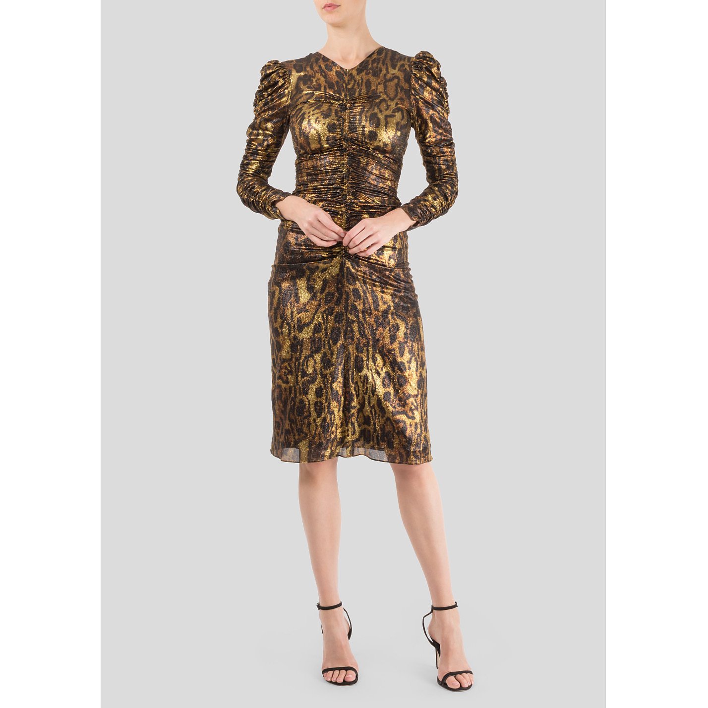 Isabel Marant Ruched Metallic Leopard Dress